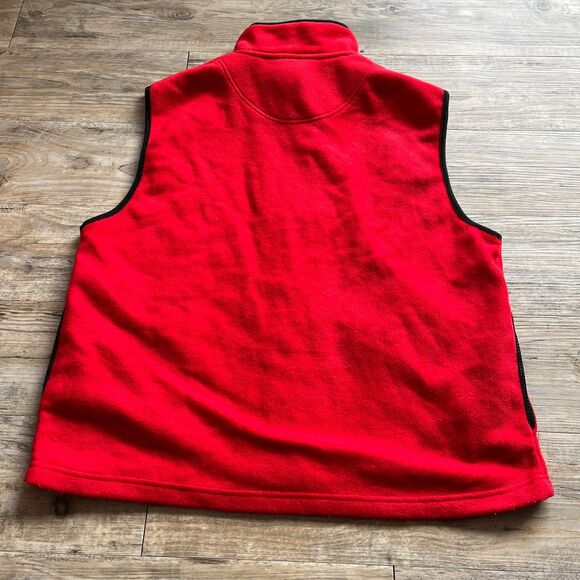 UW Madison Sweater Vest Women's Large Fleece Red Black Zip Embroidered - Picture 2 of 6